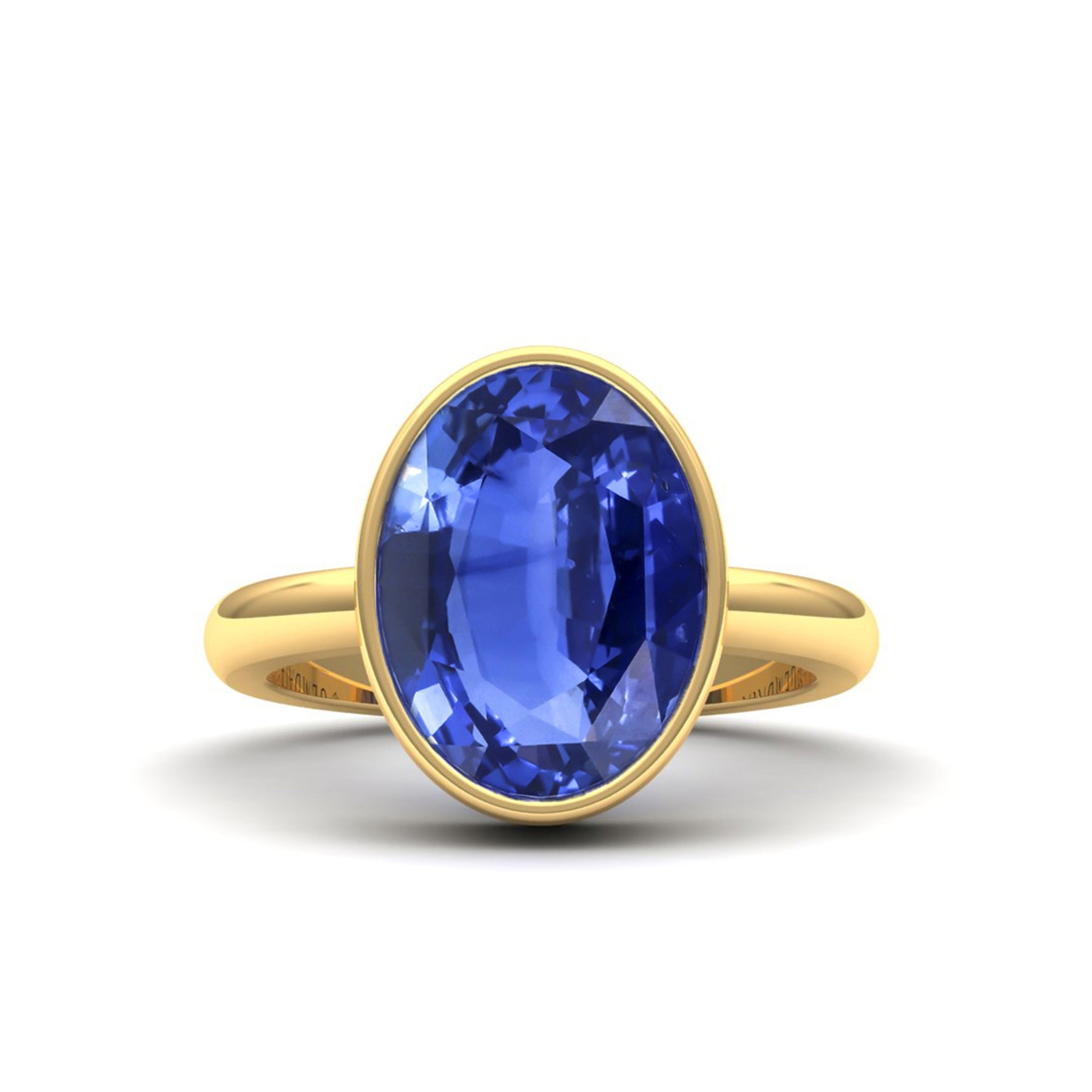 7ct Cornflower Blue Sapphire Bezel Ring - Boutee