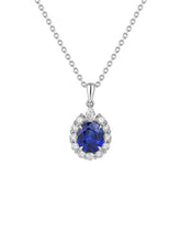 Royal Blue Sapphire & Diamond Pendant - Boutee