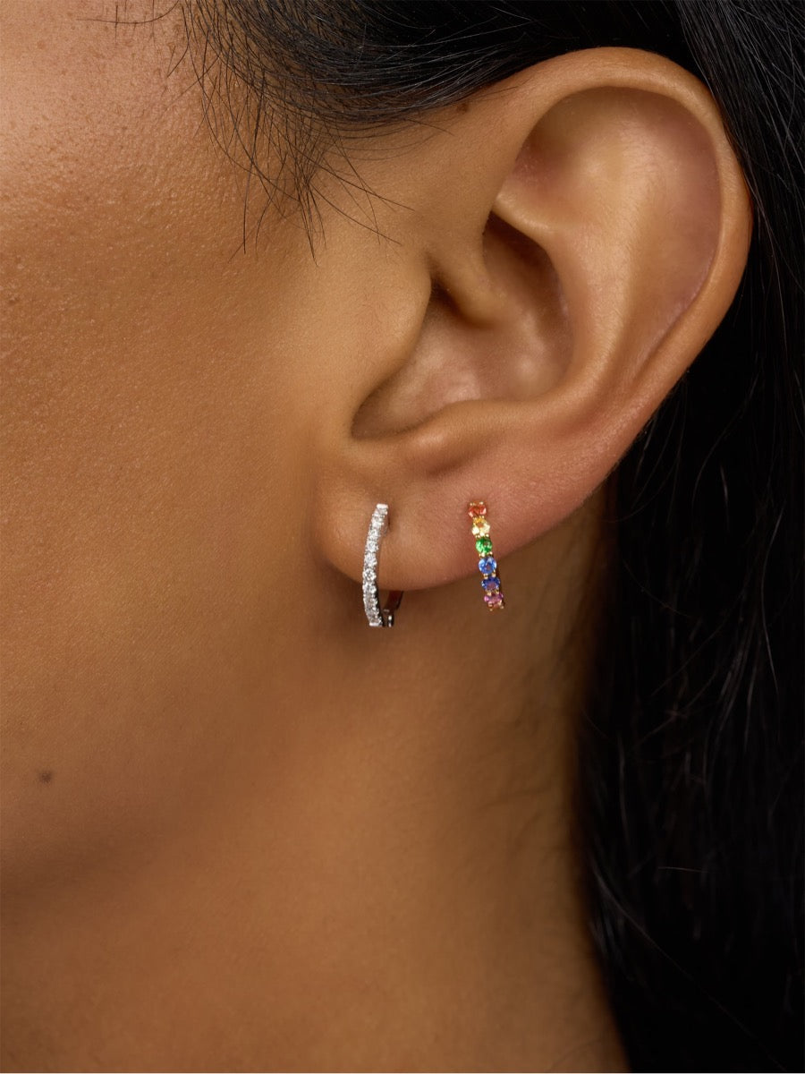 Skinny Rainbow Sapphire Earrings - Boutee