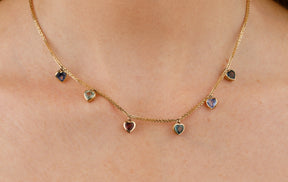 Sapphire Heart 9ct Gold Chain - Boutee