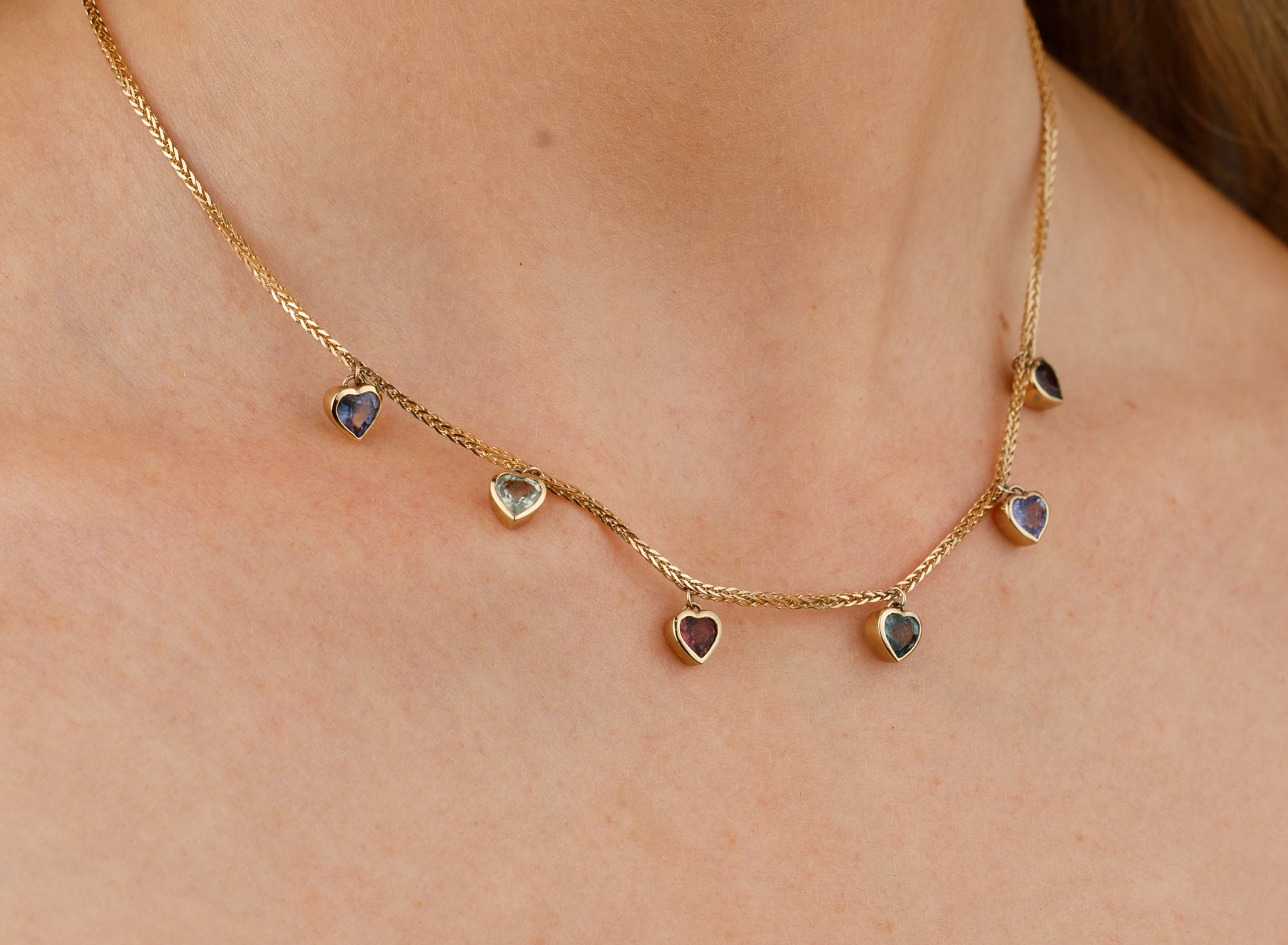 Sapphire Heart 9ct Gold Chain - Boutee