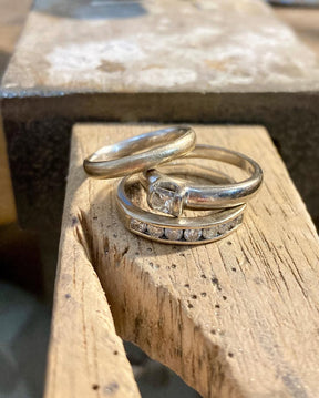 Remodelled Bespoke Diamond River Ring in 18ct White Gold