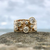 Showstopper Multi Diamond Wide Ring in 18ct Gold