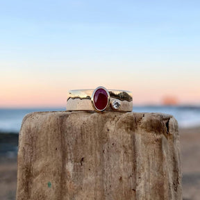 Ruby and Diamond Coastline Ring in 18ct Gold