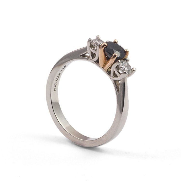 Midas-Platinum And Rose Gold Trilogy Ring - Boutee