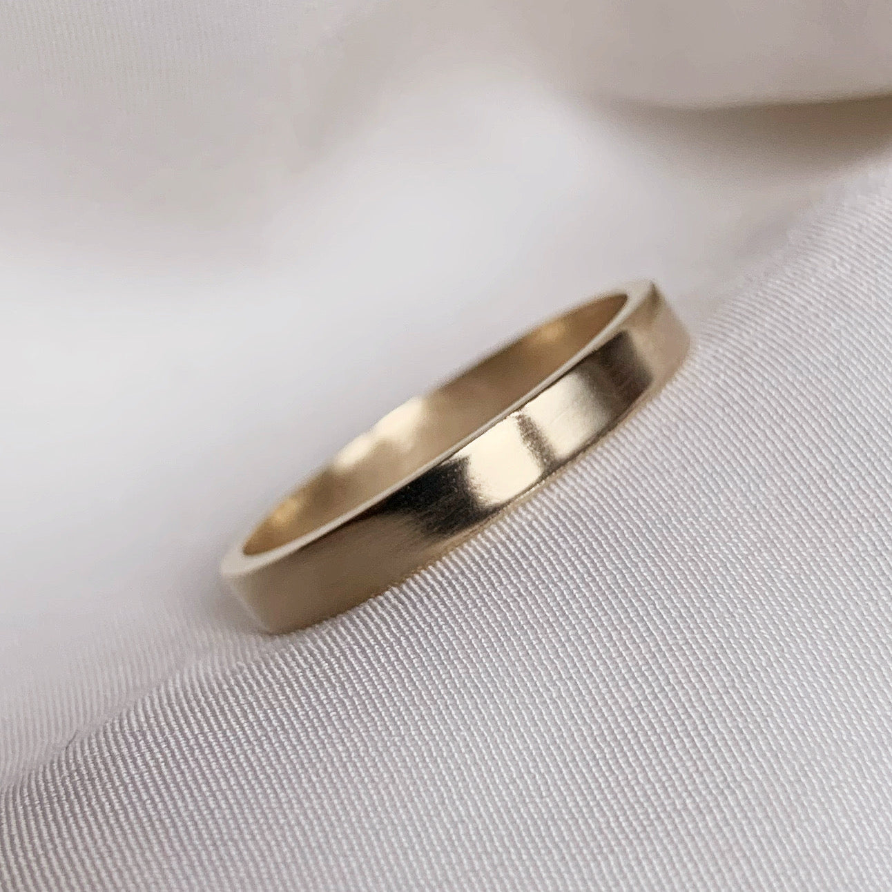 3mm flat lightly rustic wedding ring - Boutee