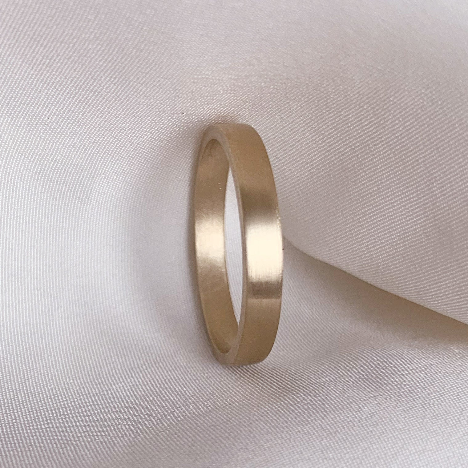 3mm flat lightly rustic wedding ring - Boutee