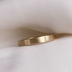 3mm flat lightly rustic wedding ring - Boutee