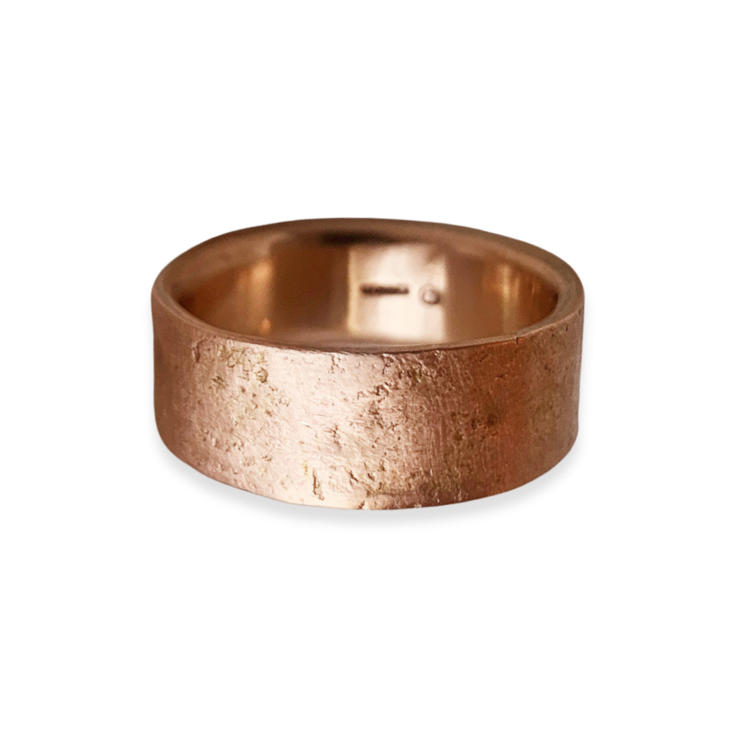 wide rustic Wedding ring - Boutee