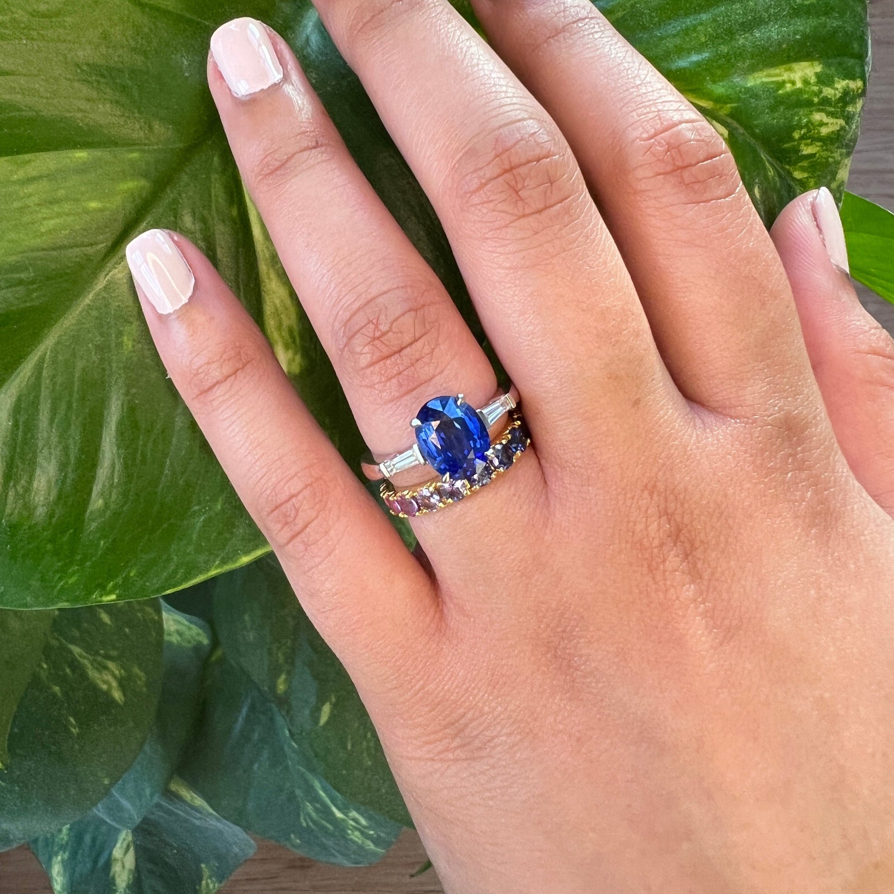 3 Stone Sapphire Ring - Boutee