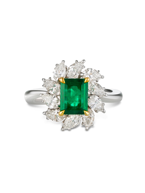 Natural Emerald & Diamond Ring - Boutee