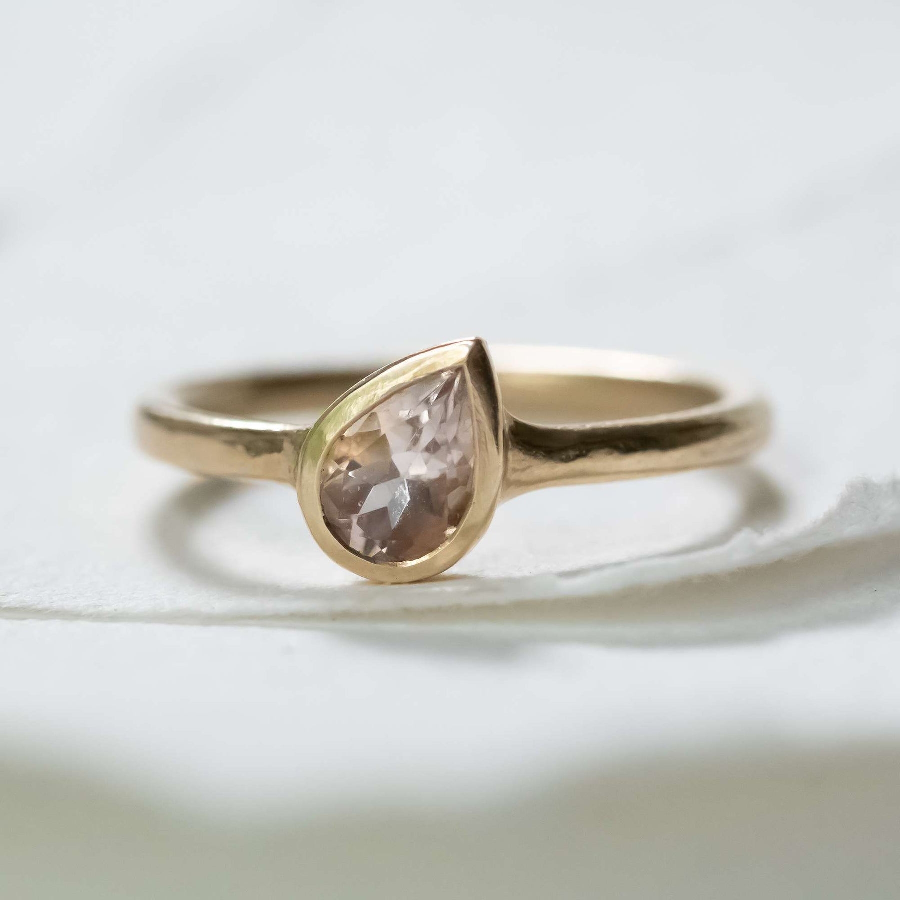 Morganite Pear Ring - Boutee