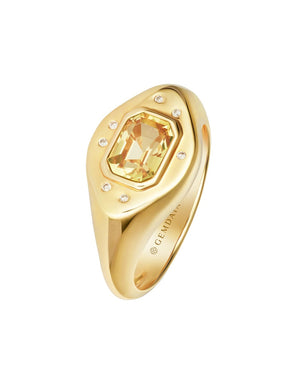 Yellow Sapphire Signet Ring - Boutee