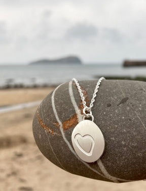 Letter Pebble Pendant Necklace