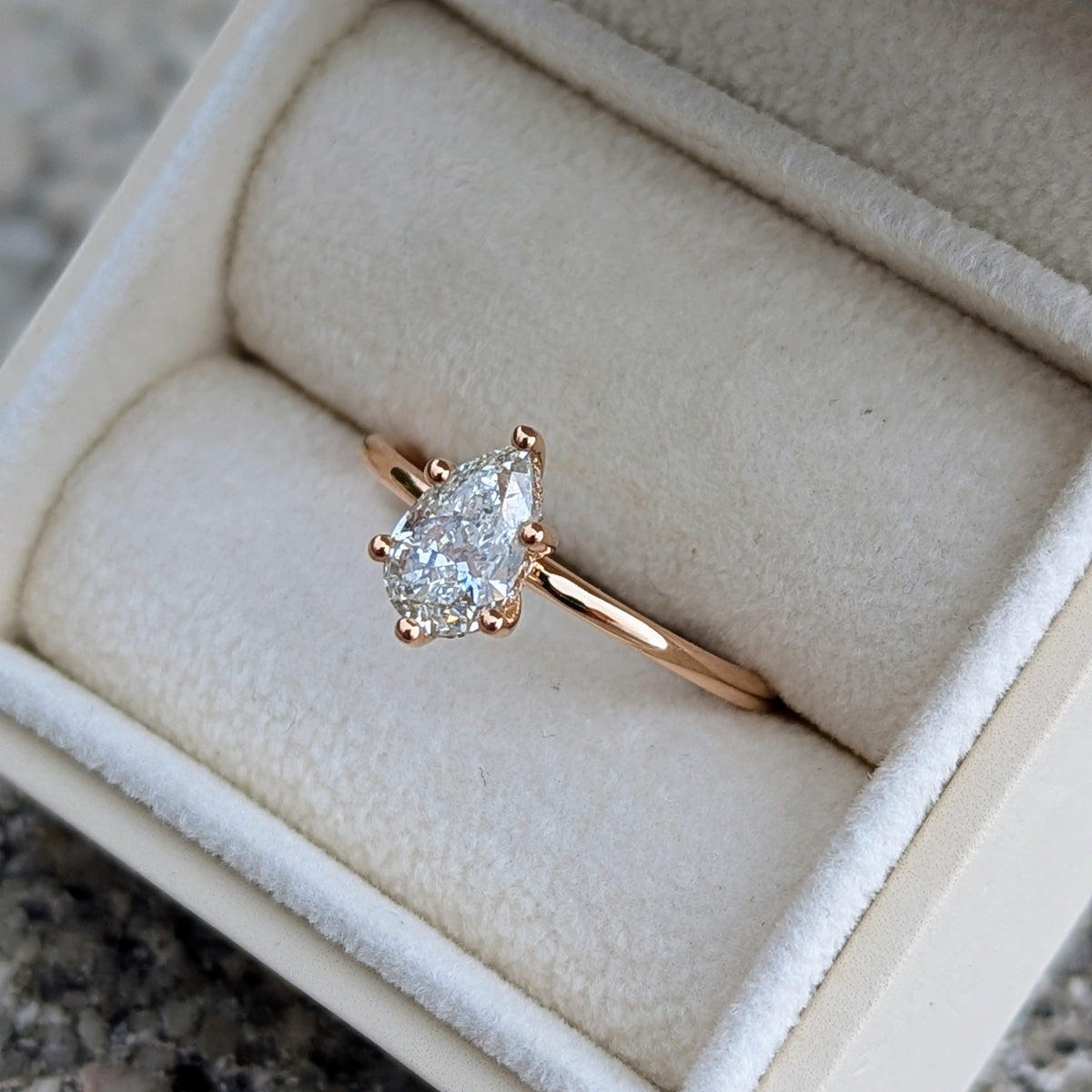 Tear-Shaped Diamond Engagement Ring