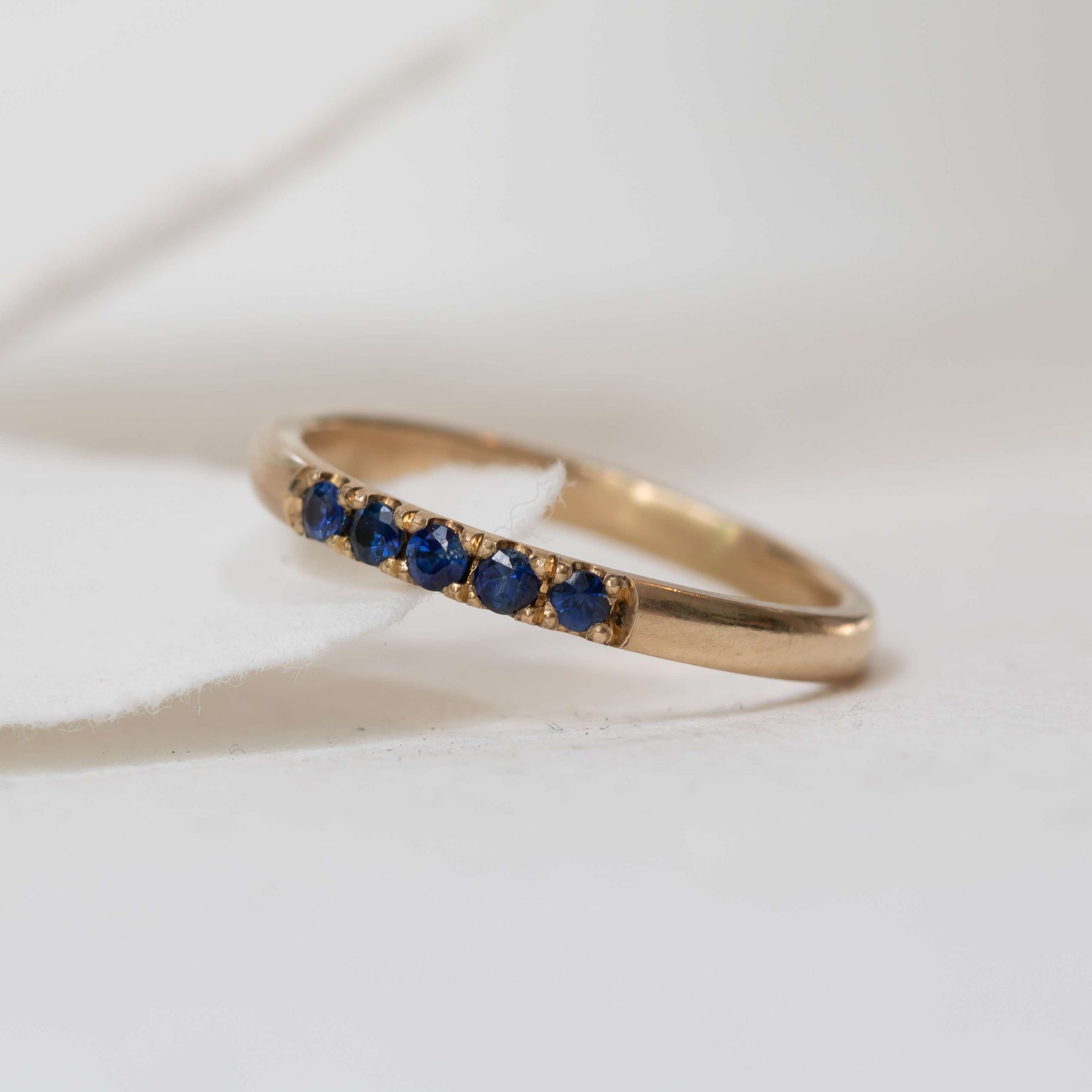 Five Crown Set Sapphire Band - Boutee