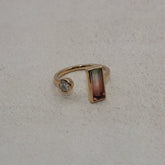 Bi-coloured Tourmaline & Diamond Ring - Boutee