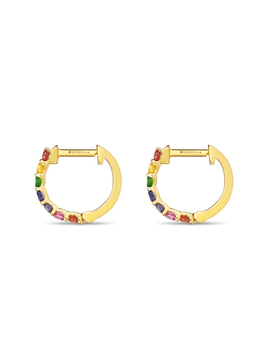 Skinny Rainbow Sapphire Earrings - Boutee