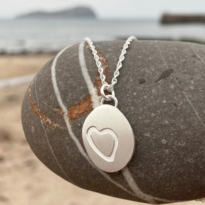 Heart Pebble Pendant Necklace