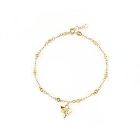 Bee Alive: 18ct Yellow Gold Plated Flower Bracelet Anklet - Boutee