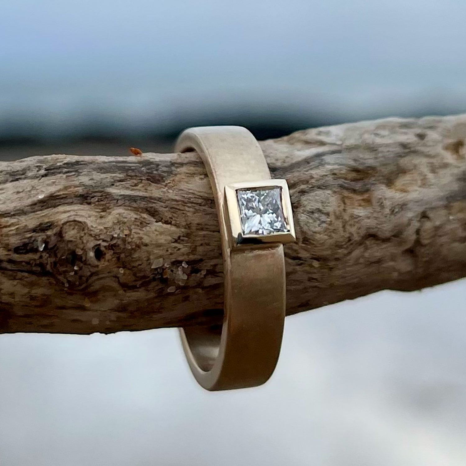 Square Diamond Engagement Ring | 9ct Gold