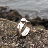 Custom Coastline 18ct White Gold Diamond Wedding Ring