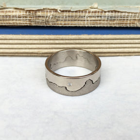 Custom Coastline 18ct White Gold Ring