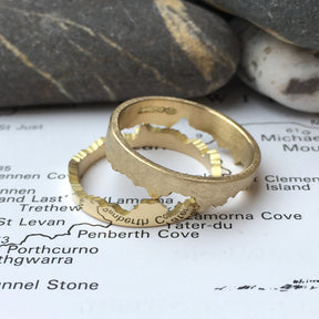 Custom Coastline 18ct Gold Ring