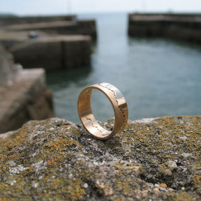 Custom Coastline 18ct Gold Ring