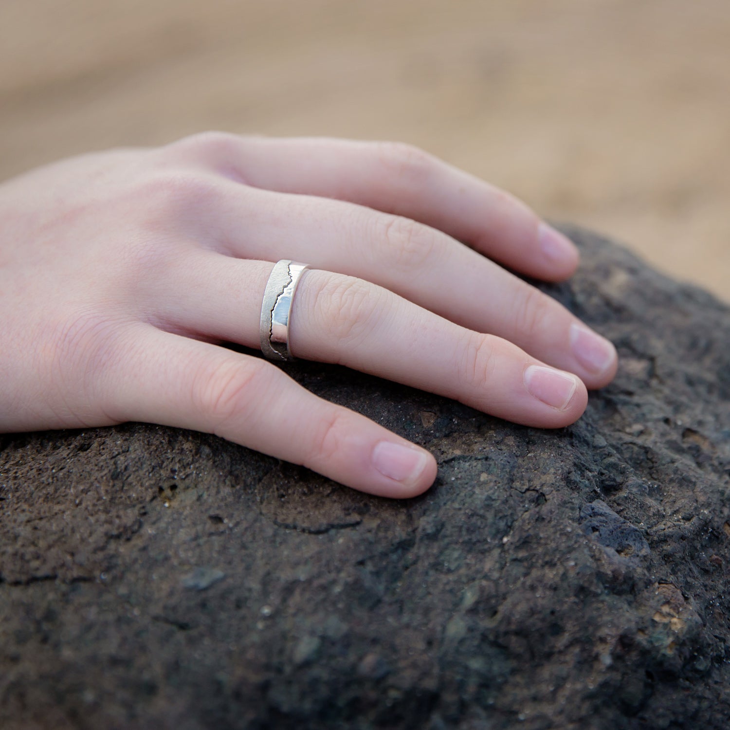 Handmade Silver Scottish Coastline Ring