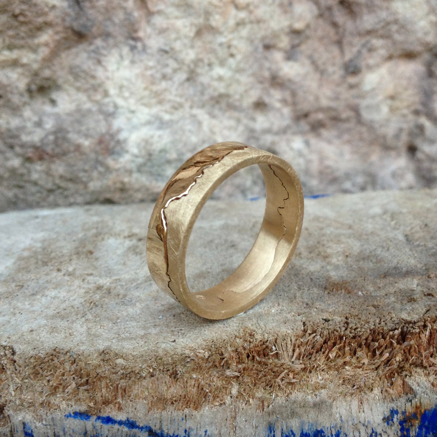 Handmade Gold Coastline Ring 9ct