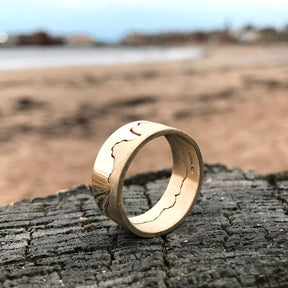 Handmade Gold Coastline Ring 9ct