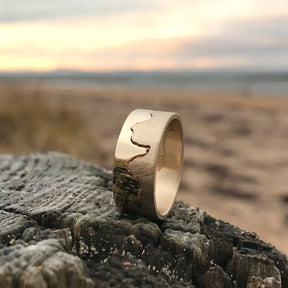 Handmade Gold Coastline Ring 9ct