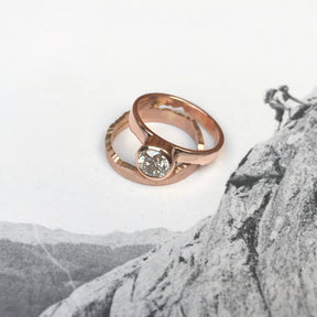 Custom 9ct Rose Gold Diamond Ring Mountain Range