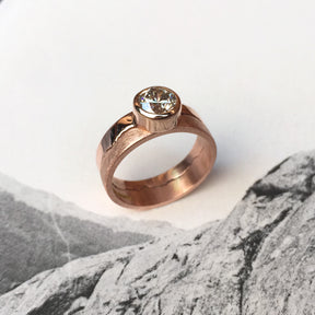 Custom 9ct Rose Gold Diamond Ring Mountain Range