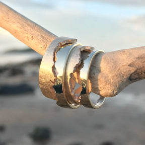 Handmade Gold Coastline Ring 9ct