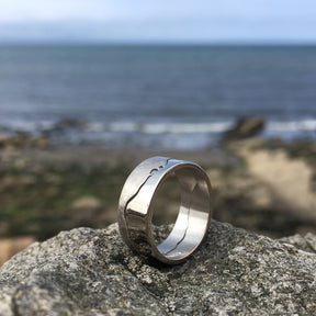 Custom Coastline 18ct White Gold Ring