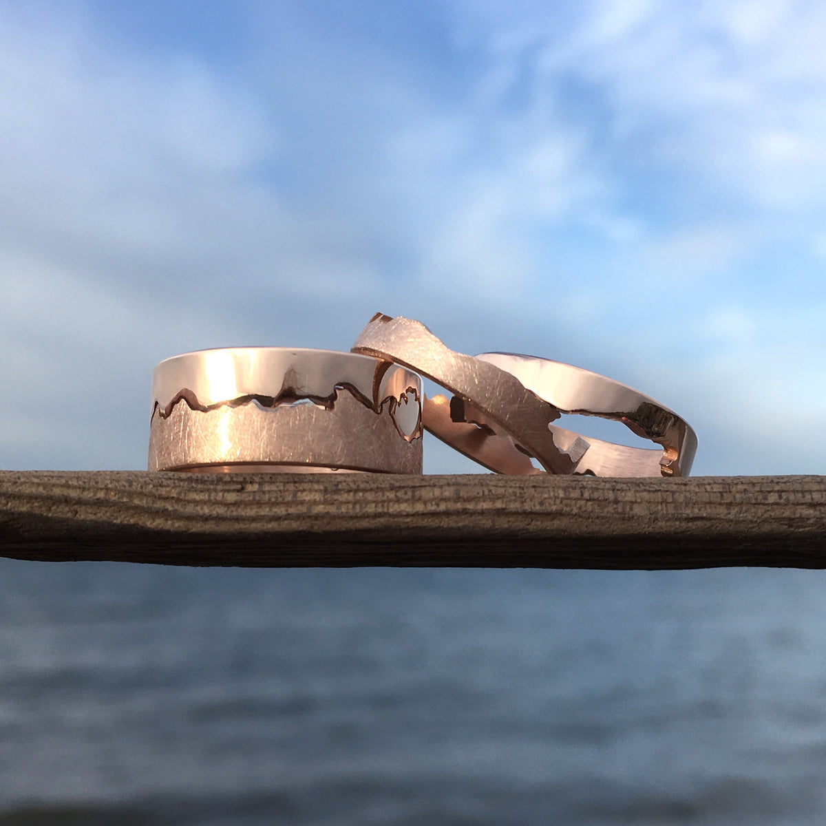 Custom Coastline 9ct Rose Gold Ring