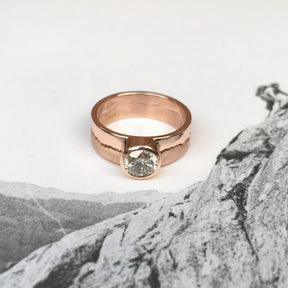 Custom 9ct Rose Gold Diamond Ring Mountain Range