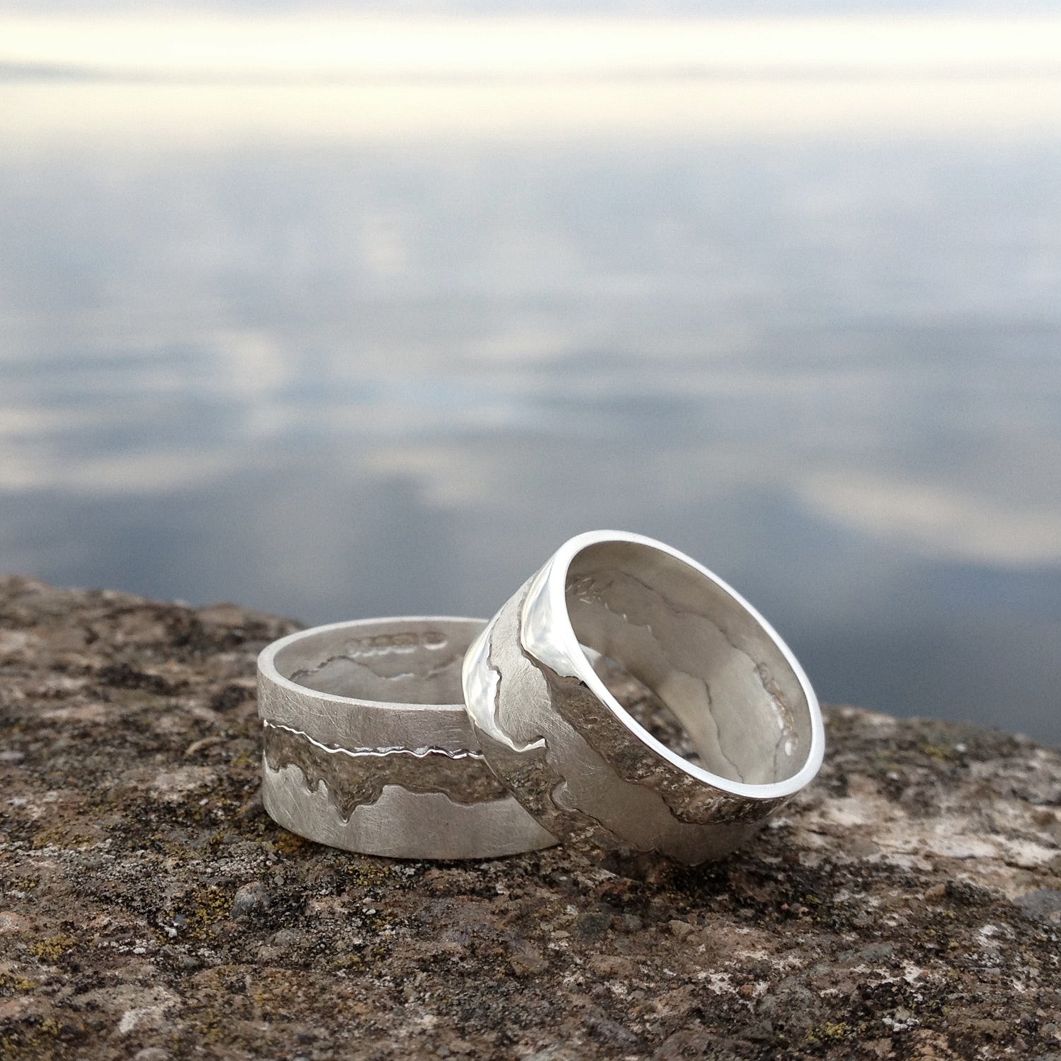 Custom Silver Twin Coastline Ring