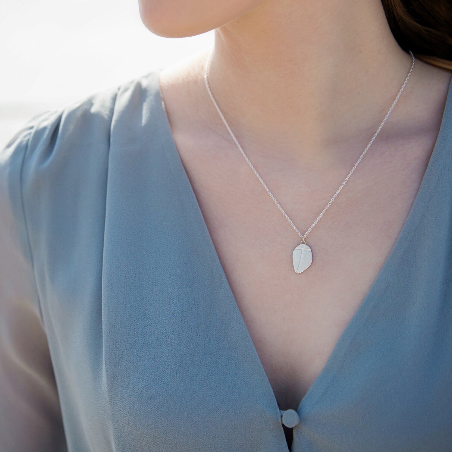 Letter Pebble Pendant Necklace