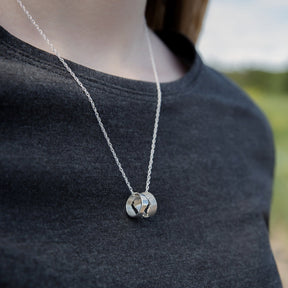 Mountain Range Modern Silver Necklace With Rings