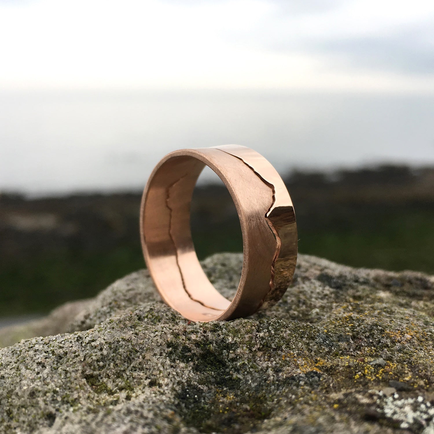 Custom Coastline 9ct Rose Gold Ring