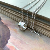 Mountain Range Modern Silver Necklace With Rings