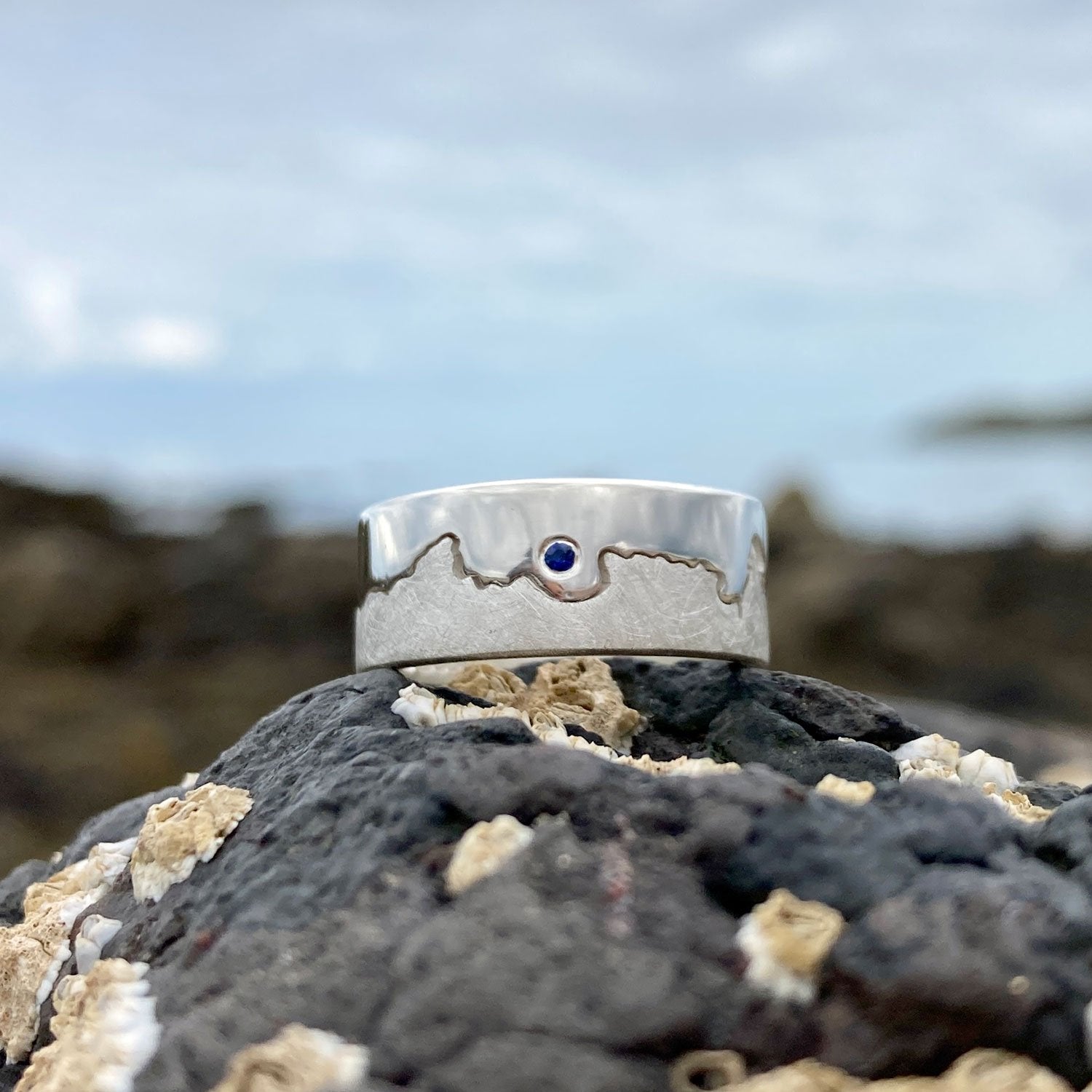 Coastline Silver Ring With Amethyst, Sapphire or Topaz