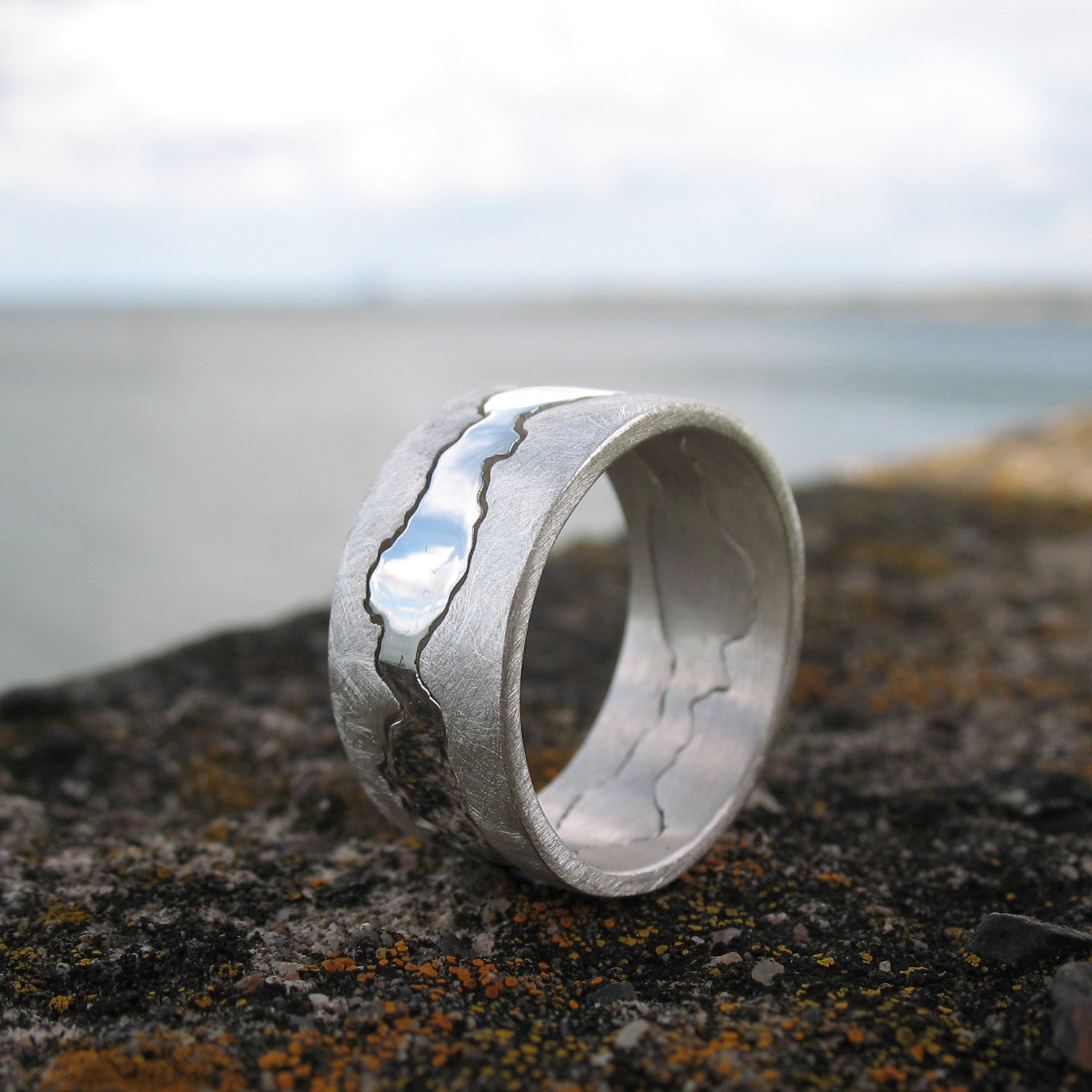 Custom Silver Twin Coastline Ring