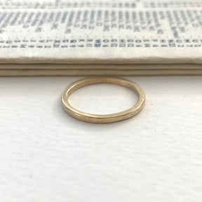 Slim Hammered Gold Band