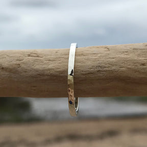 Slim Hammered Gold Band