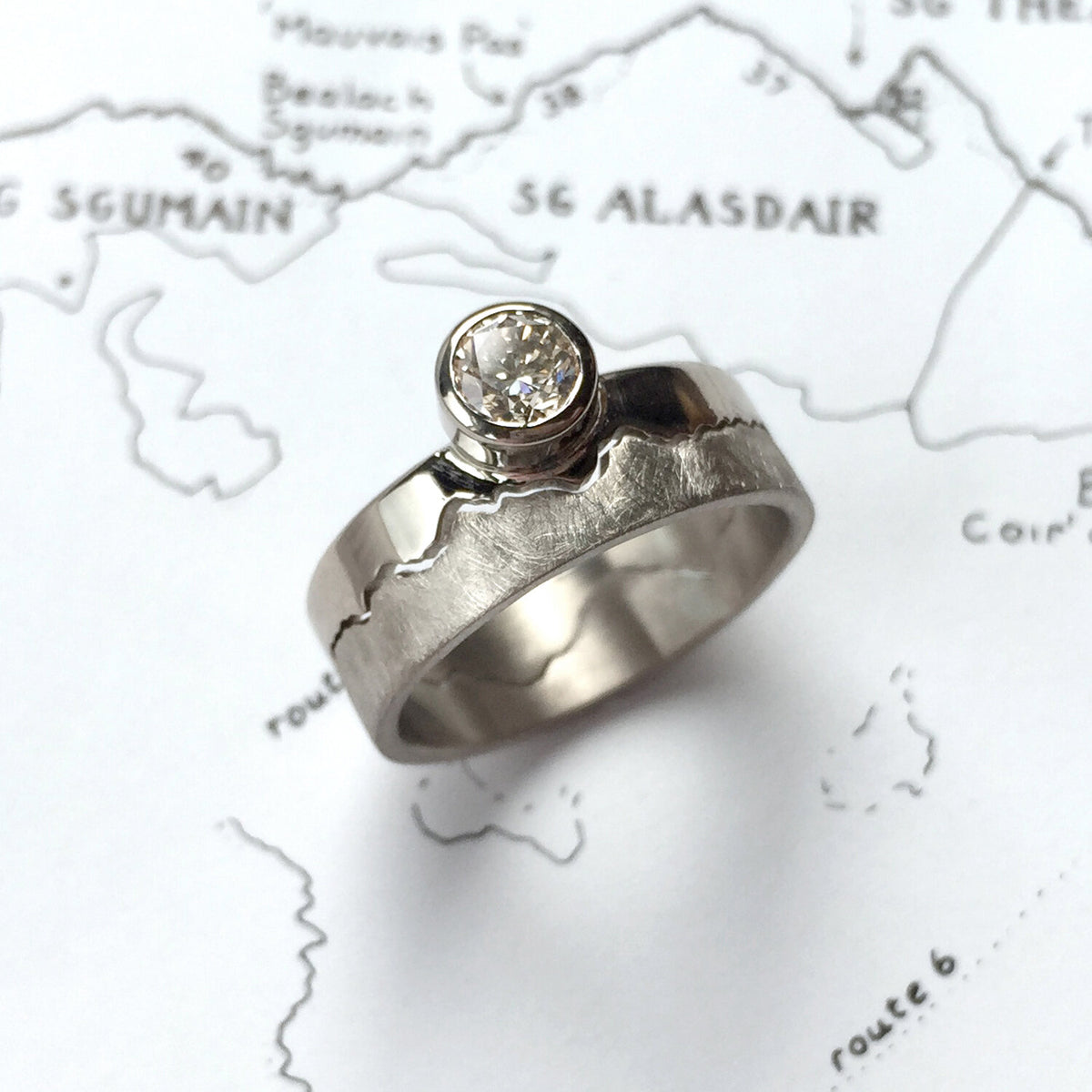 Diamond Mountain Ring in 18ct White Gold