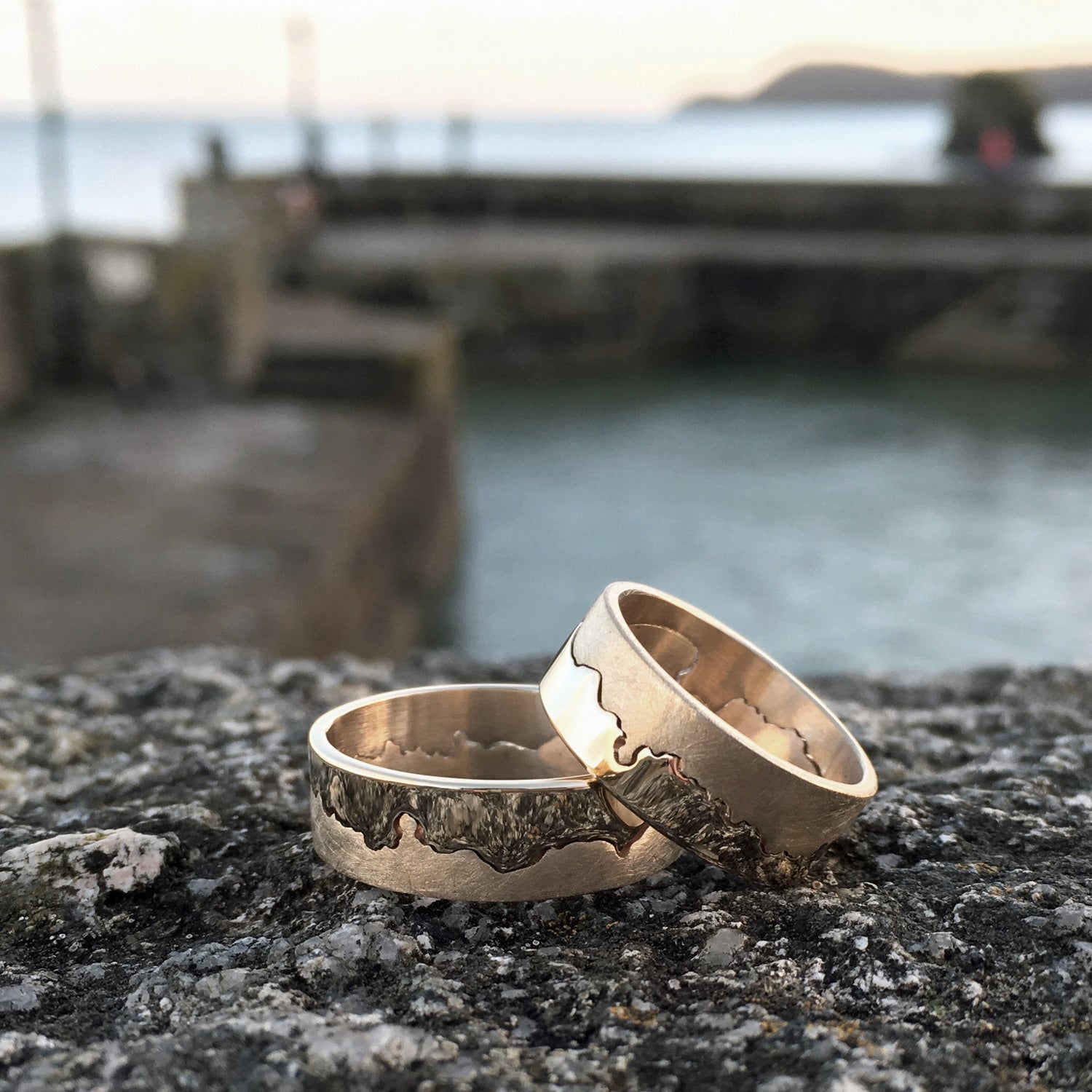 Handmade Gold Coastline Ring 9ct